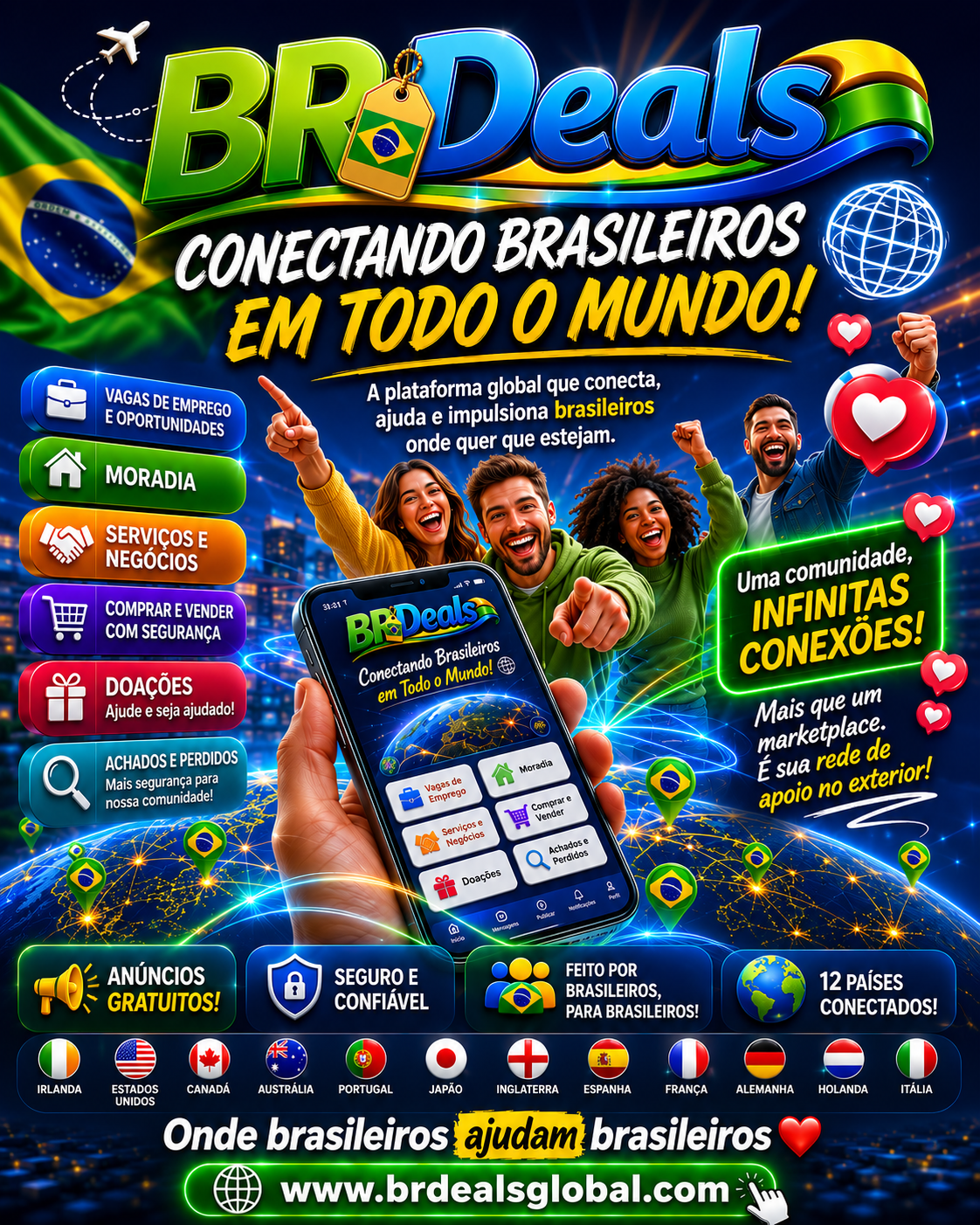 BRDeals - Conectando brasileiros em todo o mundo