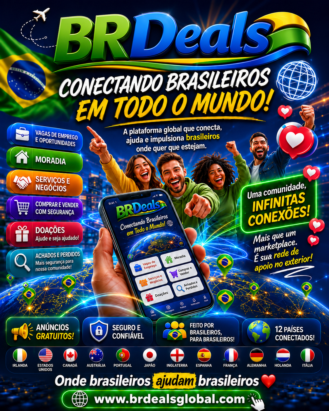 BRDeals - Conectando brasileiros em todo o mundo